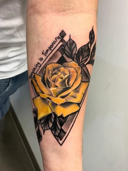 Yellow-Rose-Tattoo for men