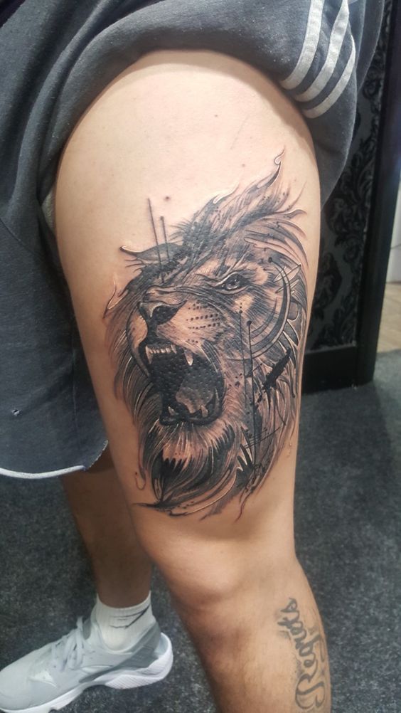 amazing Thigh Tattoos for Men
