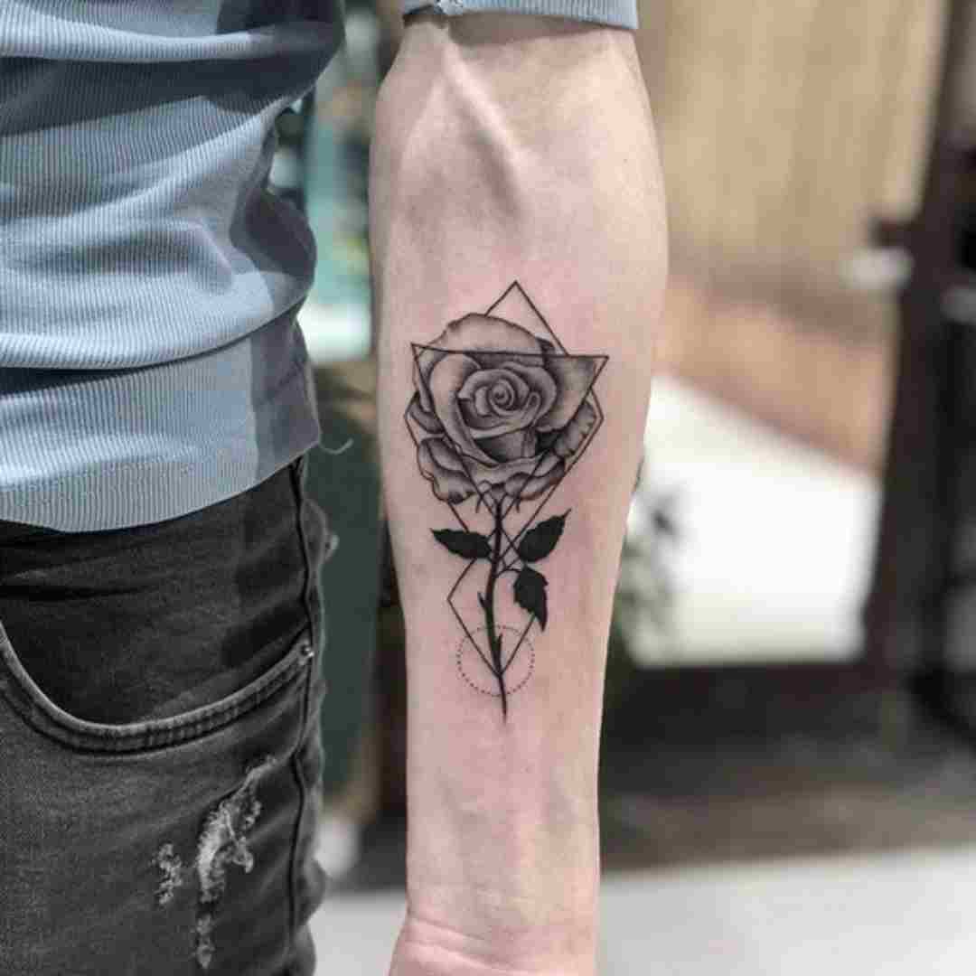 rose tattoo for men on hand