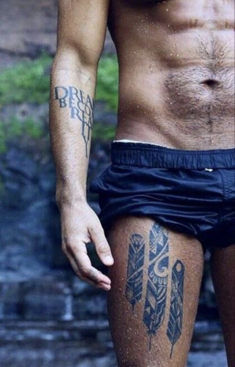 unique Thigh Tattoos for Men