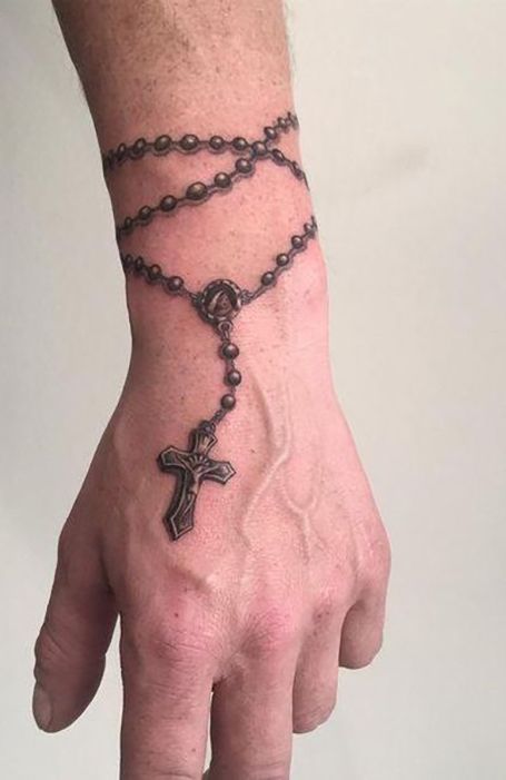 chain cross tattoo for men