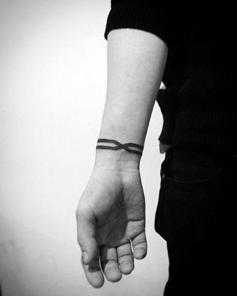 wrist-crossed-black-band-tattoo-designs for men