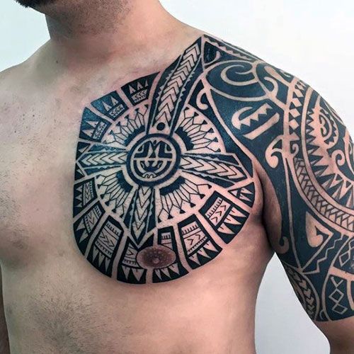 Tribal tattoos for men on chest