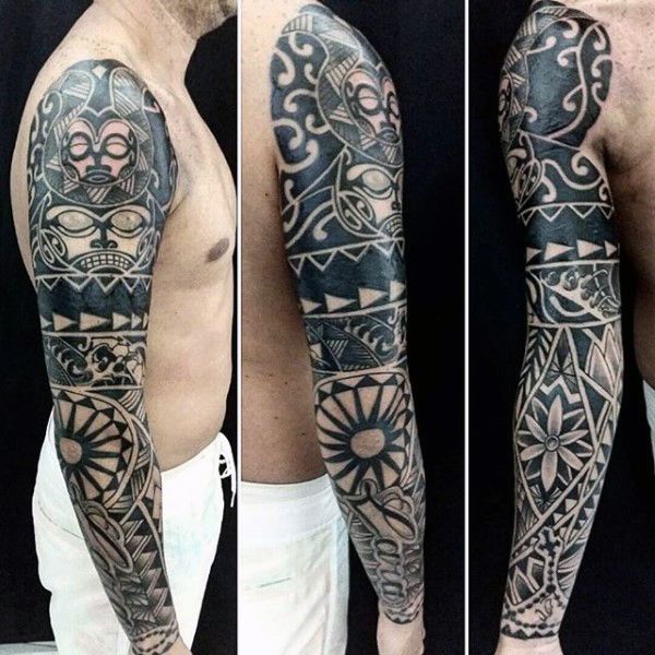 unique Tribal tattoos for men sleeve