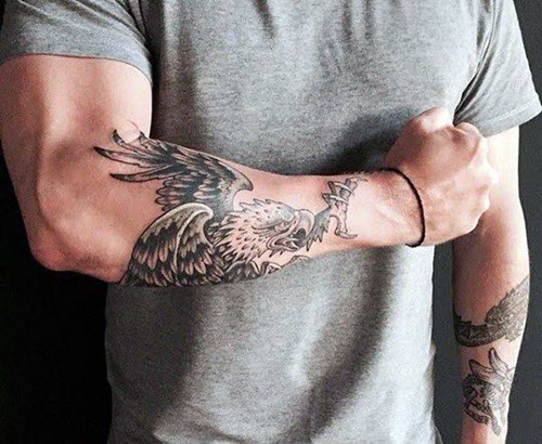 Eagle-arm tattoos for men