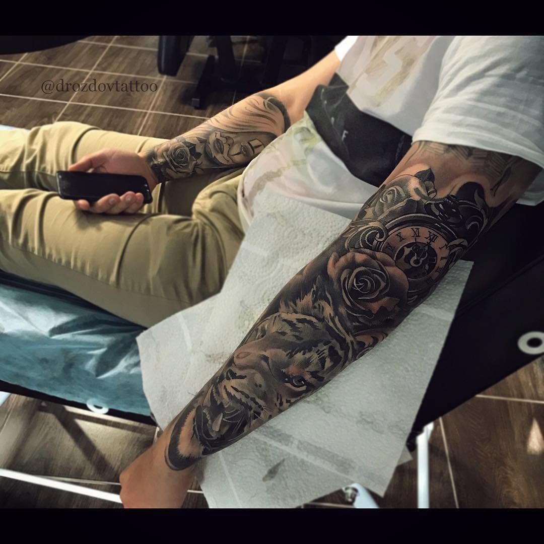 tiger arm tattoos for men