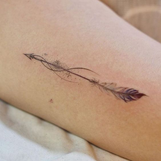 feather arrow tattoo