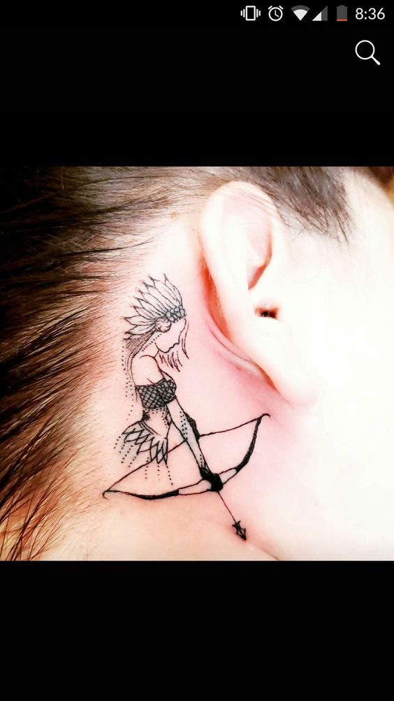 girl with bow and arrow tattoo