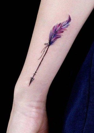 red fur arrow tattoo