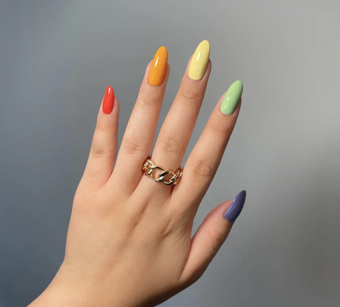 multicolor nail art design ideas
