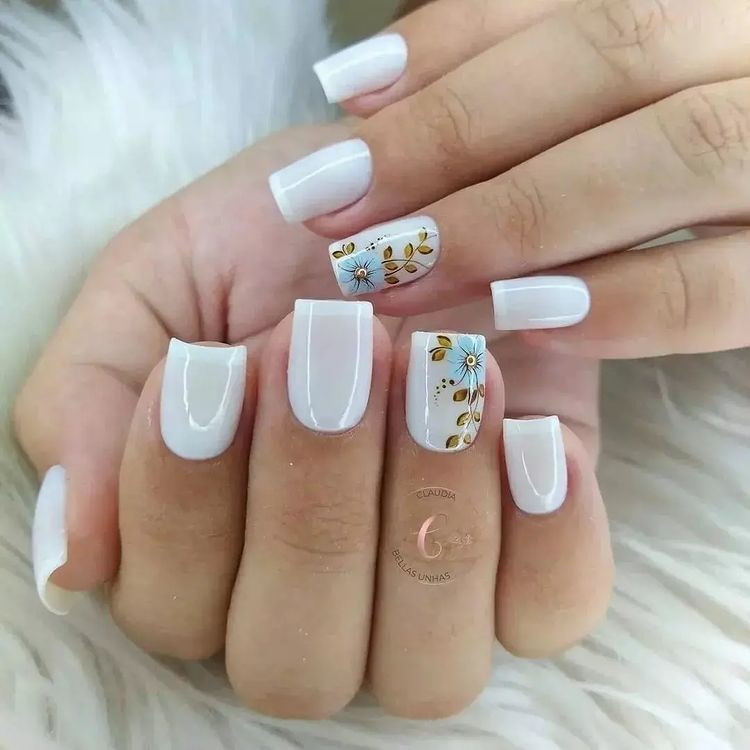 white nail art design ideas