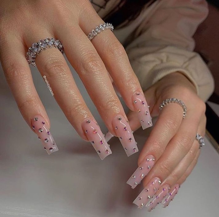 light pink nail art design ideas