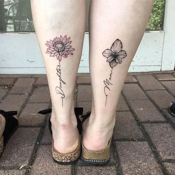 Chrysanthemum-and-gladioli-Mother Daughter Tattoos