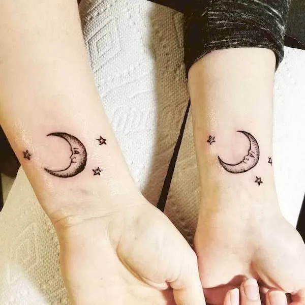 Matching-crescent-Mother Daughter Tattoos