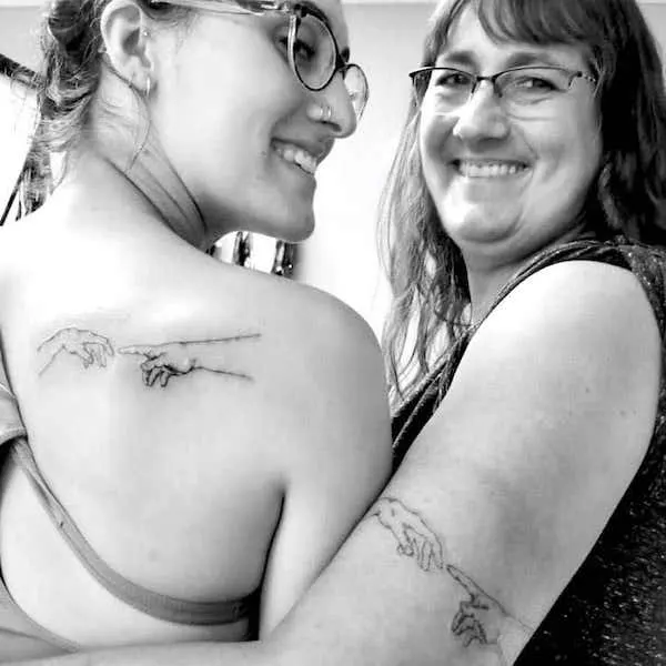 The-Creation-of-Adam Mother Daughter Tattoos