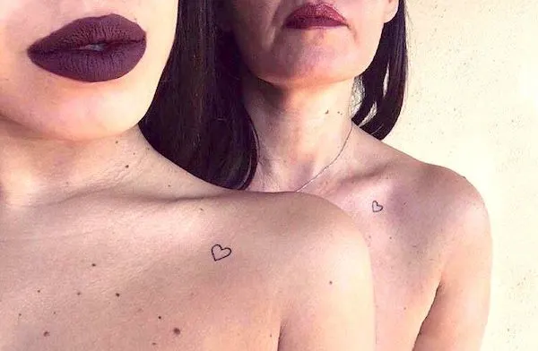 Tiny-heart-Mother Daughter Tattoos