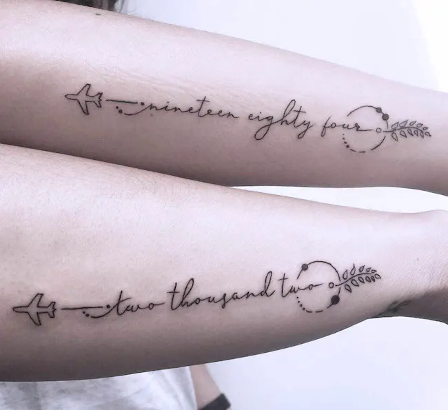 Year of birth Mother Daughter Tattoos