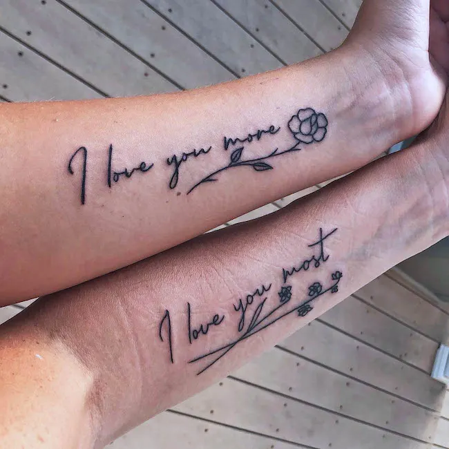 i love you more Mother Daughter Tattoos