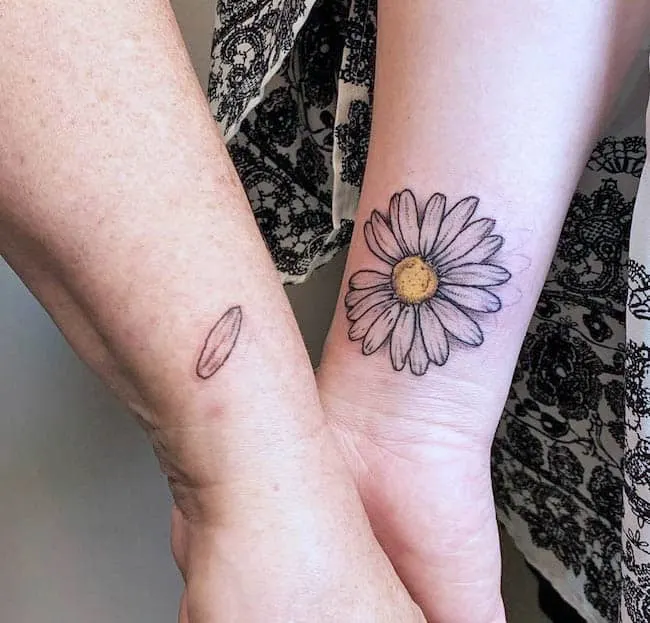 sunflower Mother Daughter Tattoos