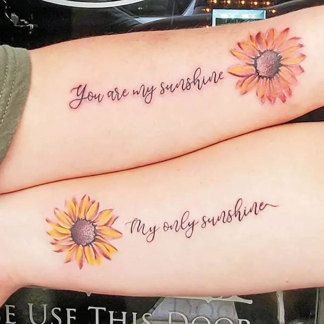 you are my sunshine Mother Daughter Tattoos