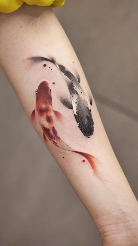 cute koi fish tattoo