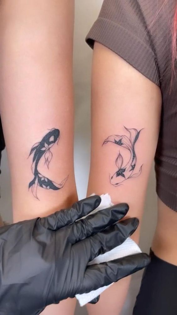 matching koi fish tattoo