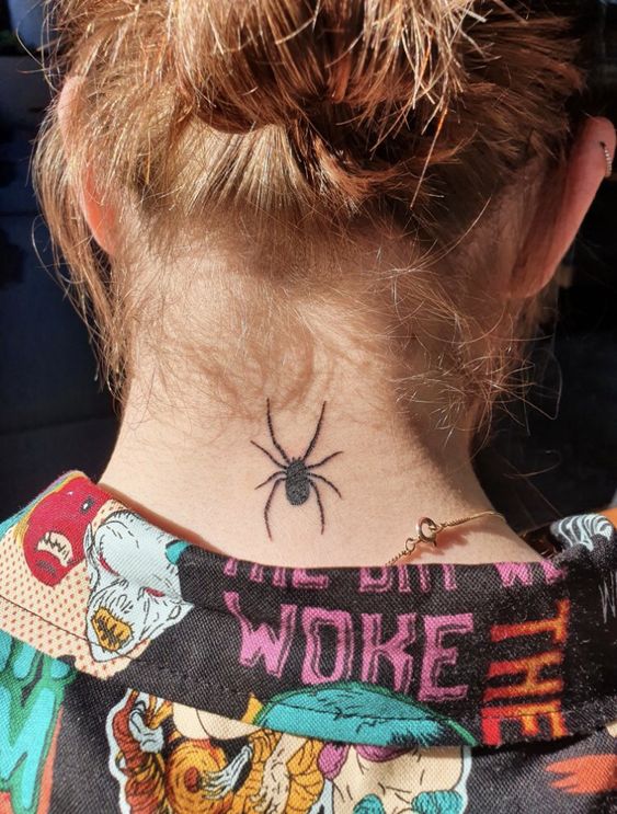 Spider-Tattoo-On-Back-Neck