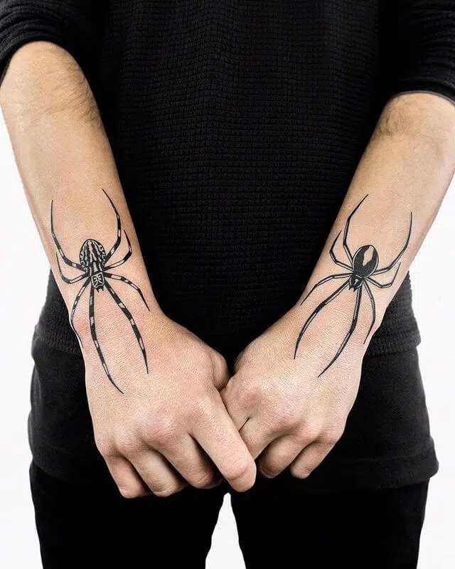 cool spider-tattoo-on-wrists