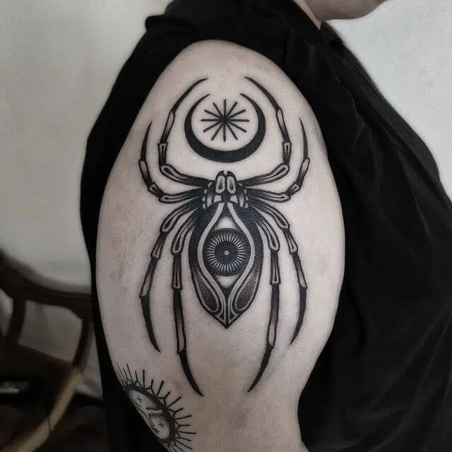 moon-eye-spider tattoo idea