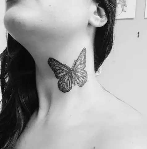 butterfly neck tattoo women 5