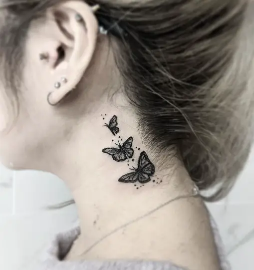 butterfly neck tattoo women 6